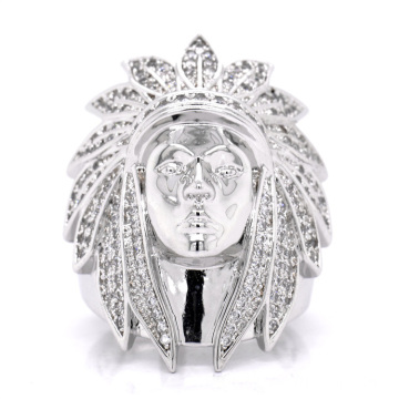 Jewelry Aboriginal Indian Chief Face Shape Ring